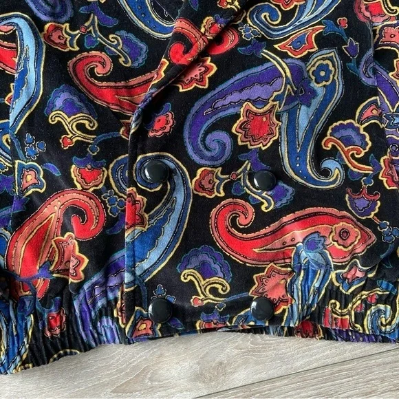 Vintage  Golden Horse Paisley Print Made in Japan Bomber Jacket - Picture 6 of 15